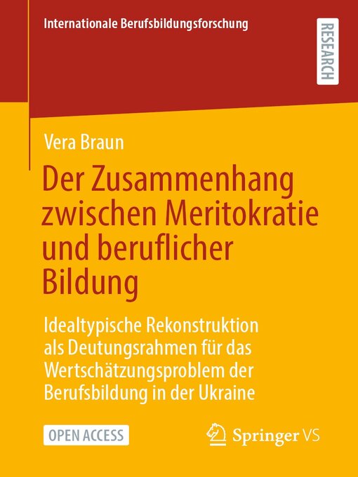 Title details for Der Zusammenhang zwischen Meritokratie und beruflicher Bildung by Vera Braun - Available